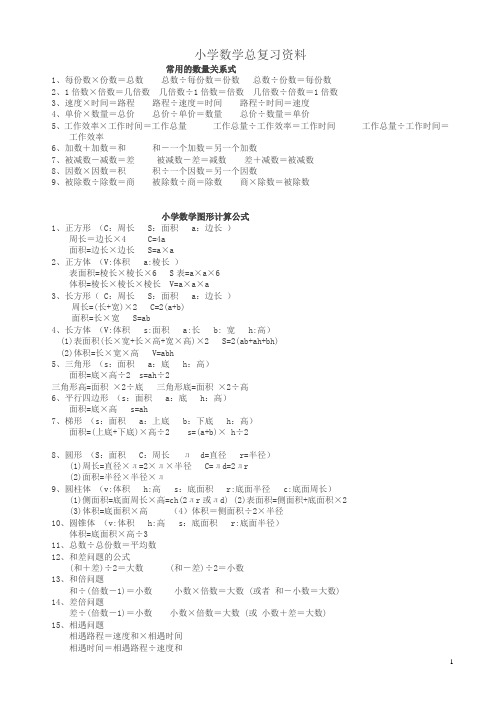 (人教版)小学数学毕业总复习：全套资料(六年级)