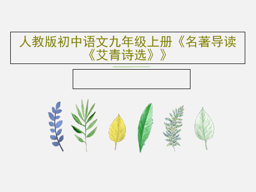 人教版初中语文九年级上册《名著导读《艾青诗选》》共88页文档