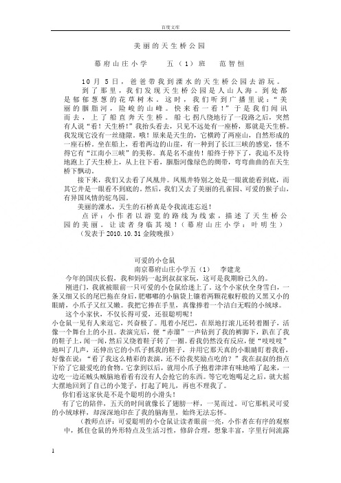 好作文美丽的天生桥公园