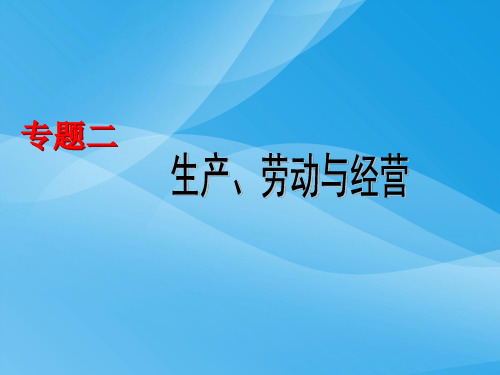 高三政治二轮复习:生产、劳动与经营PPT课件 人教课标版