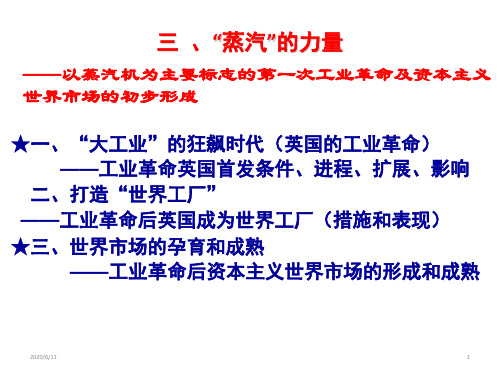 人民版高中历史必修第二册 5.3“蒸汽”的力量(共24张PPT)