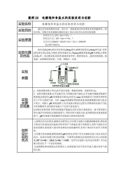 案例26  电解饱和食盐水的实验改进与创新