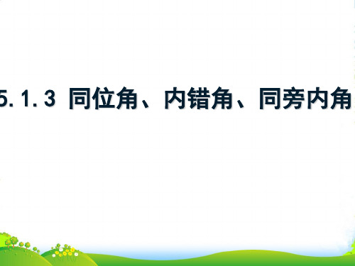 人教版七年级数学下册第五章《5.1.3 同位角、内错角、同旁内角》公开课课件1
