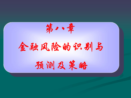 8.第八章 金融风险的识别与预测及策略