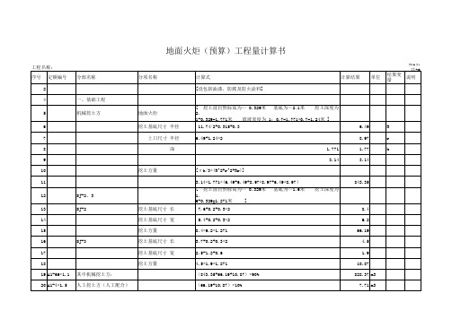 地面火炬预算工程量