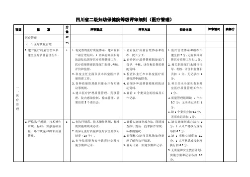 等级医院评审细则(医疗、医技)