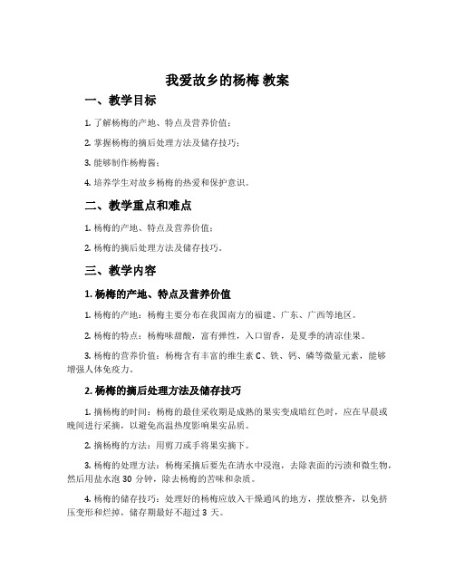 《我爱故乡的杨梅》教案