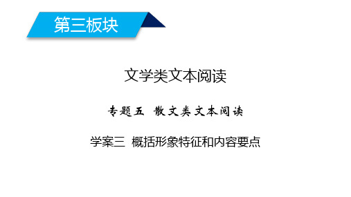 2020高考语文散文阅读概括形象特征和内容要点