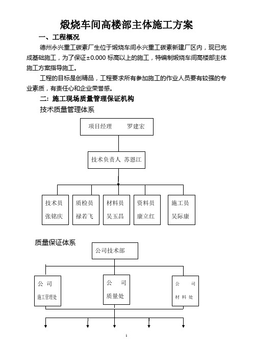 煅烧主体施工方案