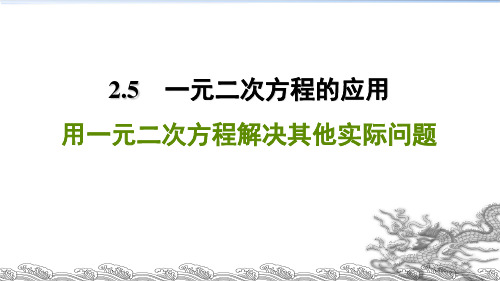 2020-2021学年度湘教版初三数学上册第2章第5节《2.5用一元二次方程解决实际问题》习题 课件