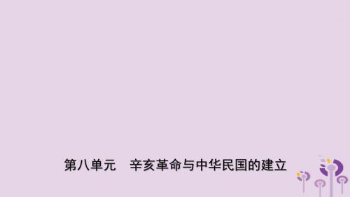 山东省滨州市中考历史一轮复习中国近现代史第八单元辛亥革命与中华民国的建立课件