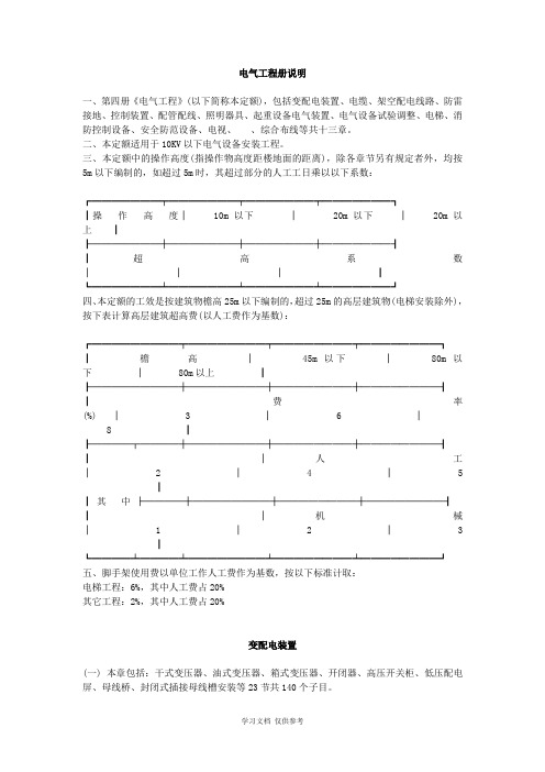 北京01定额计算规则(电气)