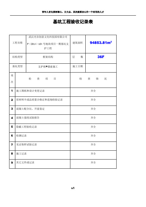 基坑工程验收记录表