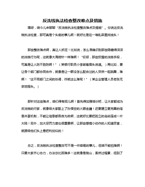 反洗钱执法检查整改难点及措施