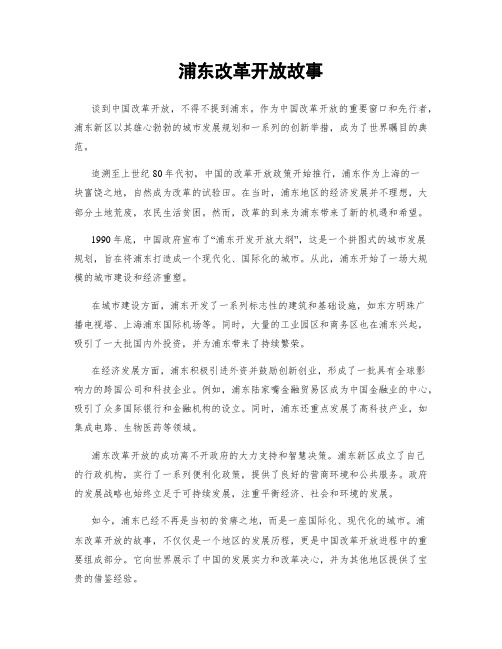 浦东改革开放故事