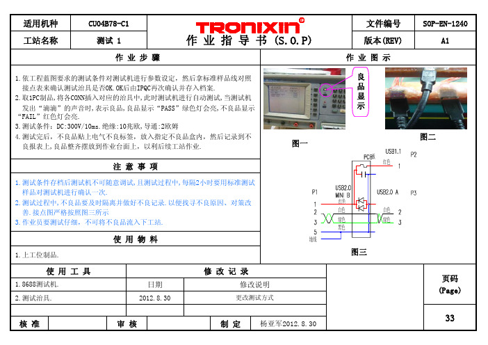 线材绝缘耐压测试工站SOP