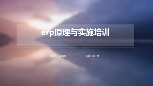 ERP原理与实施培训