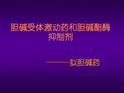 胆碱受体激动药和胆碱酯酶抑制剂ppt课件