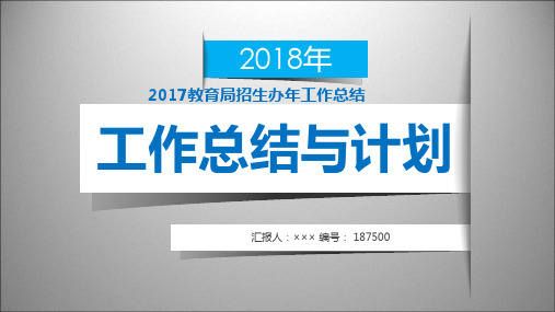 2017教育局招生办年工作总结模板