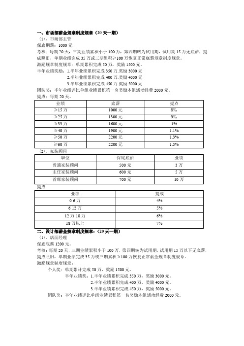 办公文档范本装饰公司工资提成