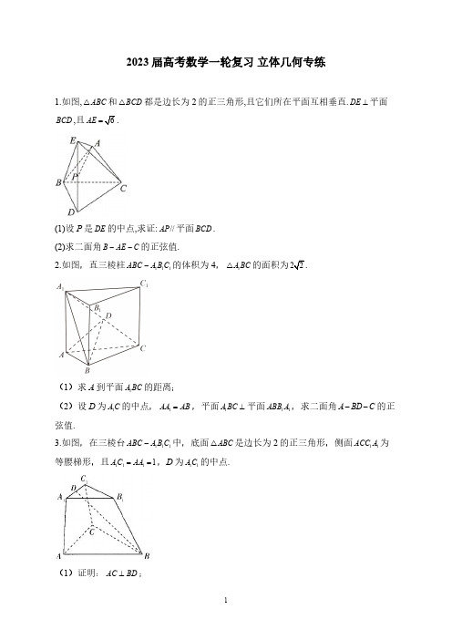 高中立体几何专题训练