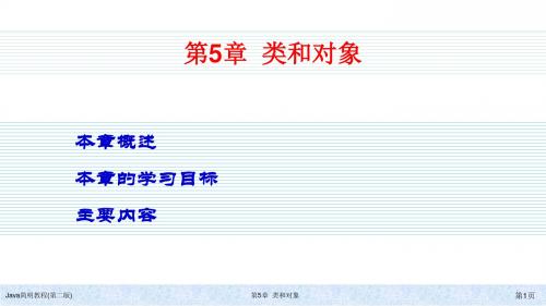 Java简明教程(第二版) 第5章 类和对象