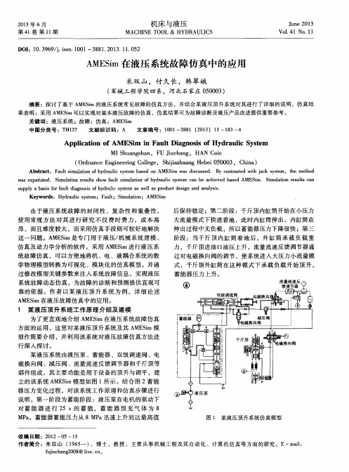 AMESim在液压系统故障仿真中的应用