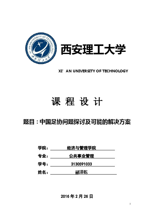 中国足协的问题探讨以及可能的解决方案