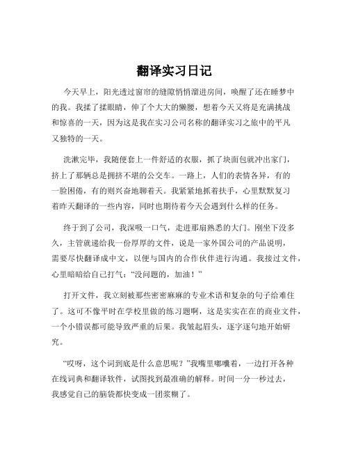 翻译实习日记