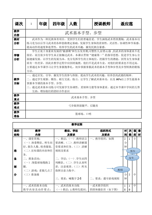 (完整版)武术基本功手型和步型