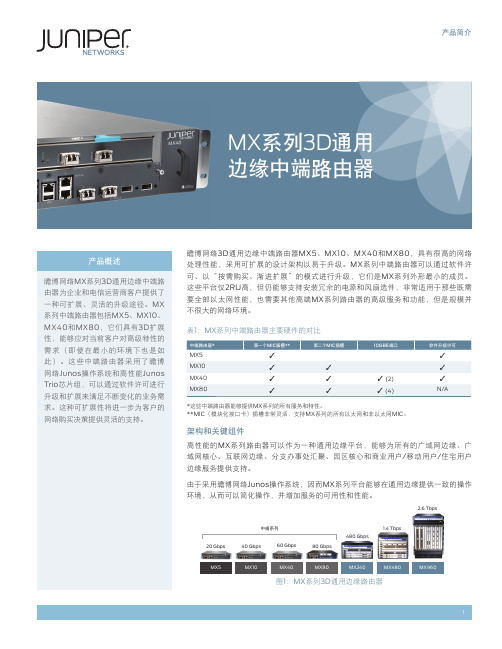 MX系列3D通用 边缘中端路由器