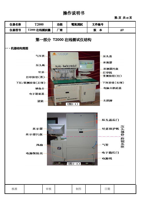 在线测试仪操作说明书T2000