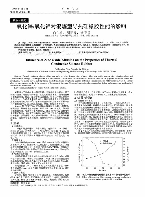 氧化锌／氧化铝对混炼型导热硅橡胶性能的影响