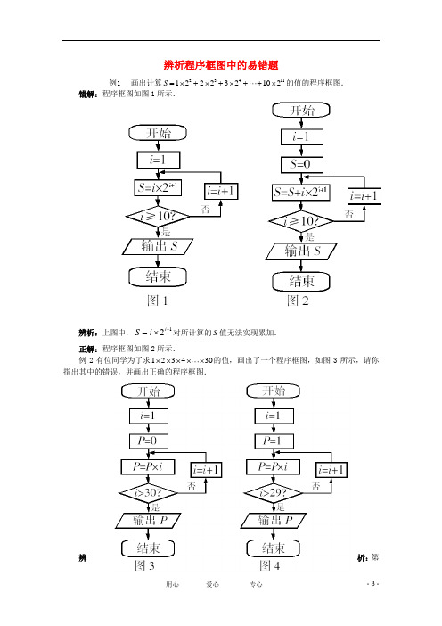 高中数学 程序框图4辨析程序框图中的易错题教学素材 新人教B版.doc
