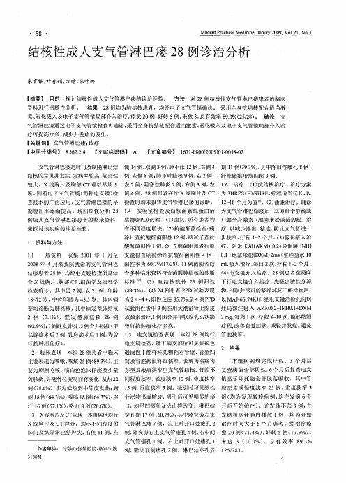 结核性成人支气管淋巴瘘28例诊治分析