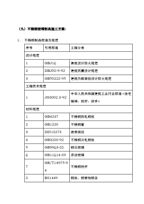 不锈钢制品工程施工组织设计方案