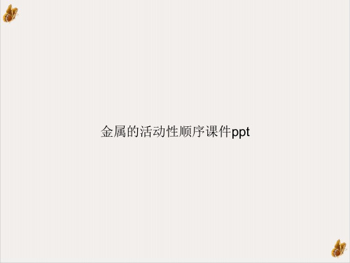 金属的活动性顺序ppt培训课程