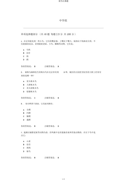 观鸟比赛题