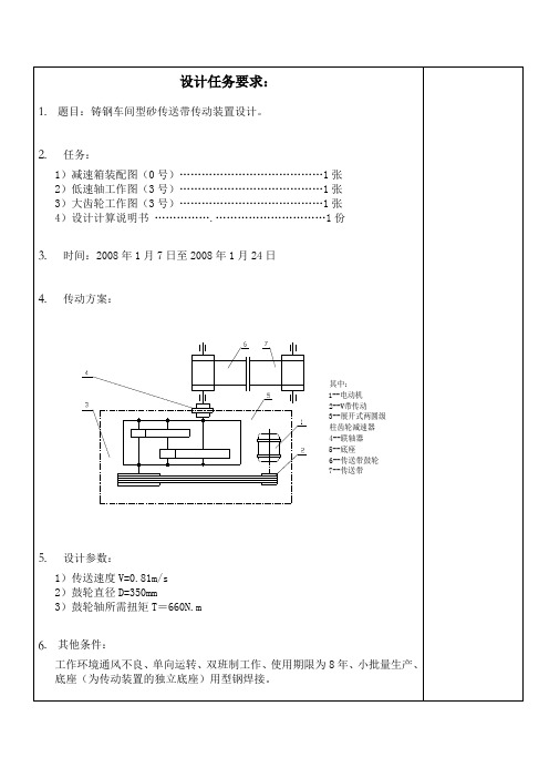 课程设计：铸钢车间型砂传送带传动装置设计