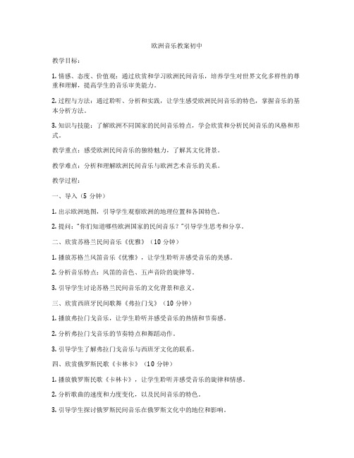 欧洲音乐教案初中