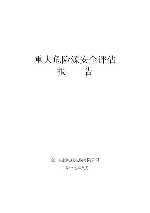 重大危险源安全评估报告