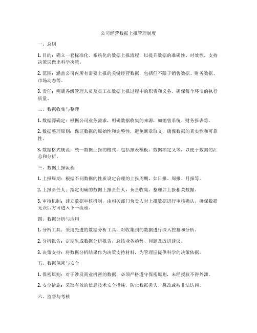 公司经营数据上报管理制度