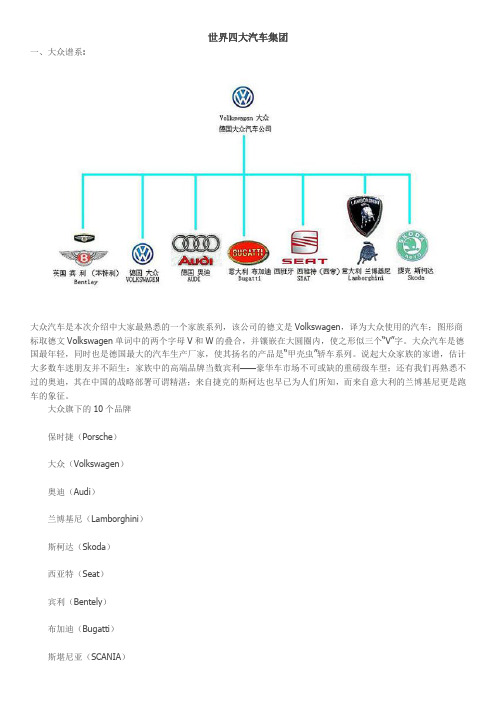 世界四大汽车集团