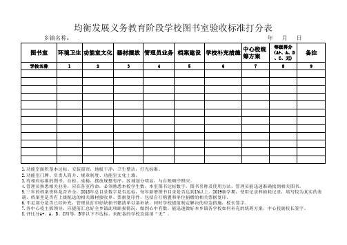 4图书室验收标准打分表标准!