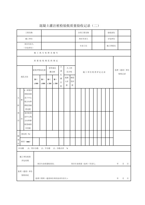 旋挖灌注桩检验批质量验收记录(二)