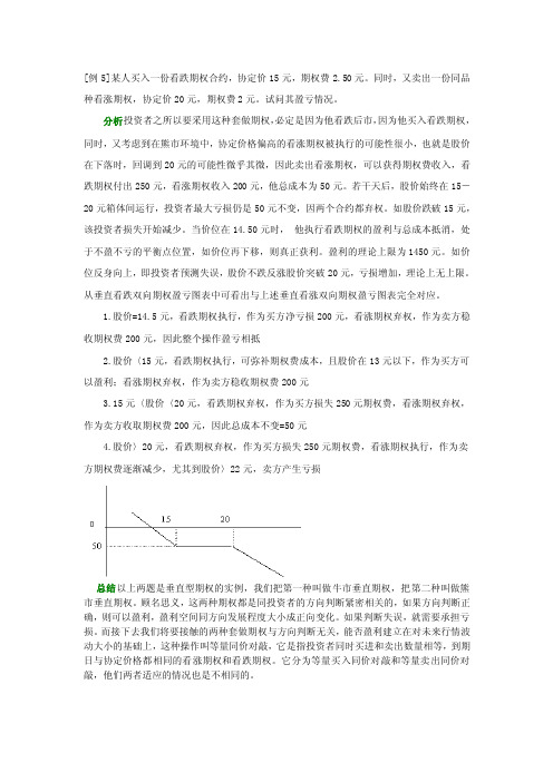 [例5]某人买入一份看跌期权合约