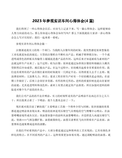 2023年参观实训车间心得体会(4篇)