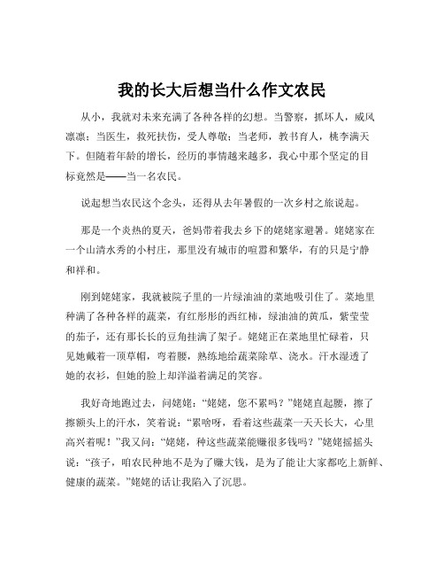 我的长大后想当什么作文农民