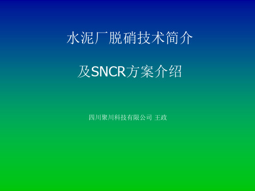 水泥厂脱硝技术简介及SNCR方案介绍