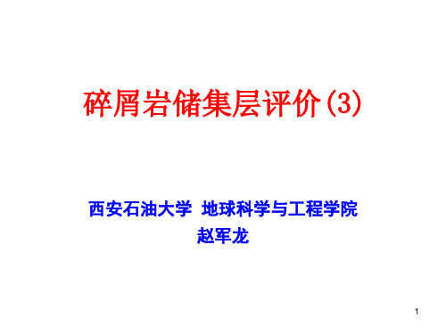 碎屑岩储集层评价-测井资料处理与解释-西安石油大学